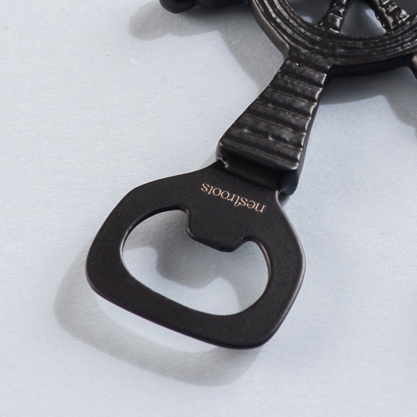 The Ship Steering Wheel Bottle Opener Matte Black