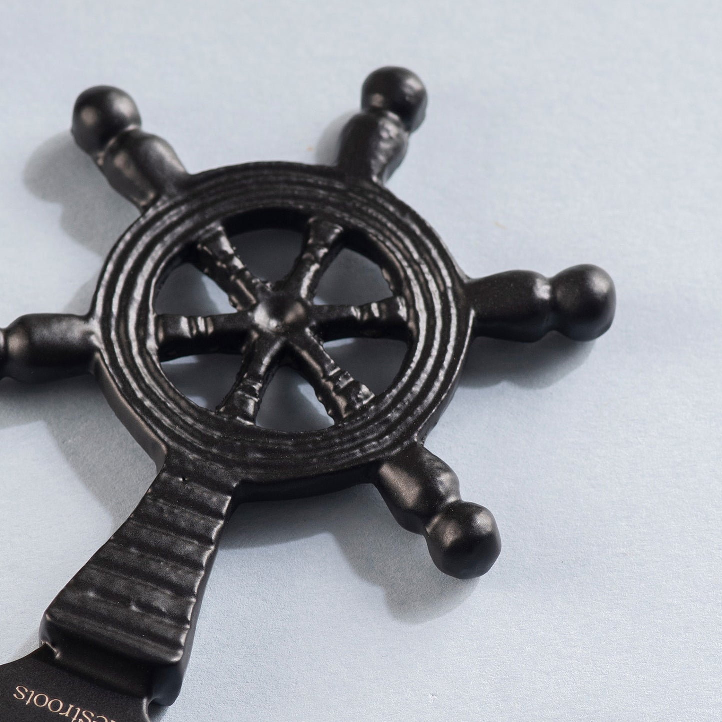 The Ship Steering Wheel Bottle Opener Matte Black