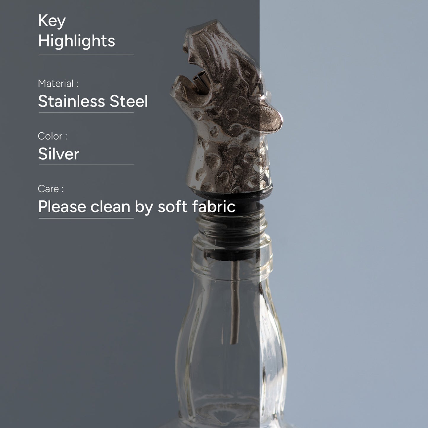 The Tiger Drink Pourer Glossy Silver