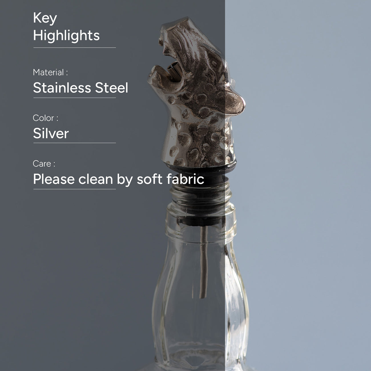 The Tiger Drink Pourer Glossy Silver
