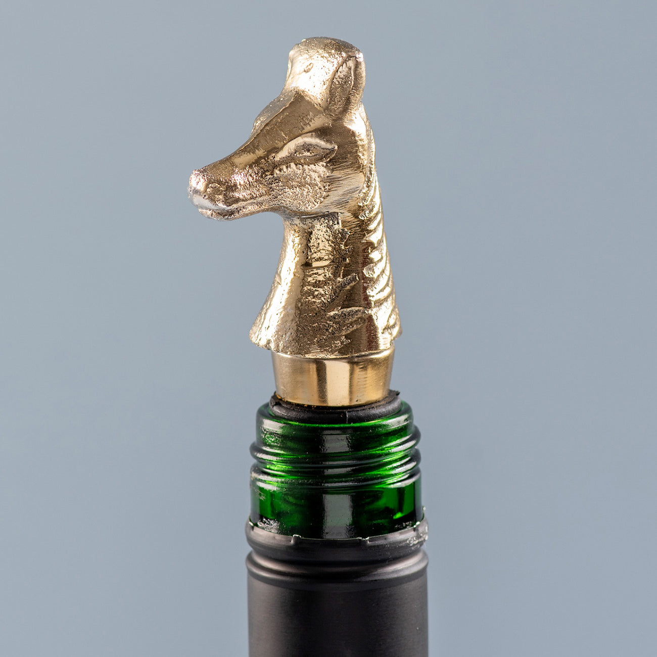The Horse Bottle Stoper Glossy Gold