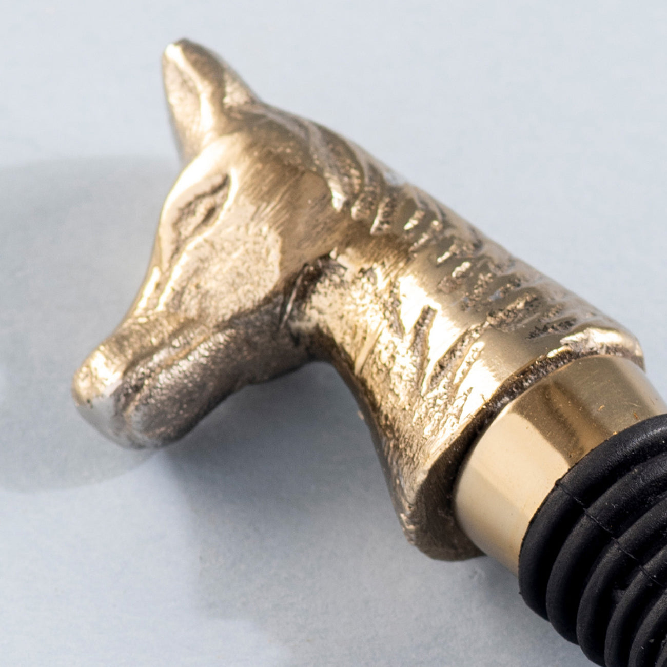 The Horse Bottle Stoper Glossy Gold