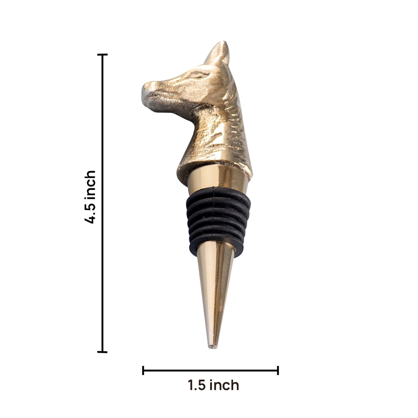 The Horse Bottle Stoper Glossy Gold