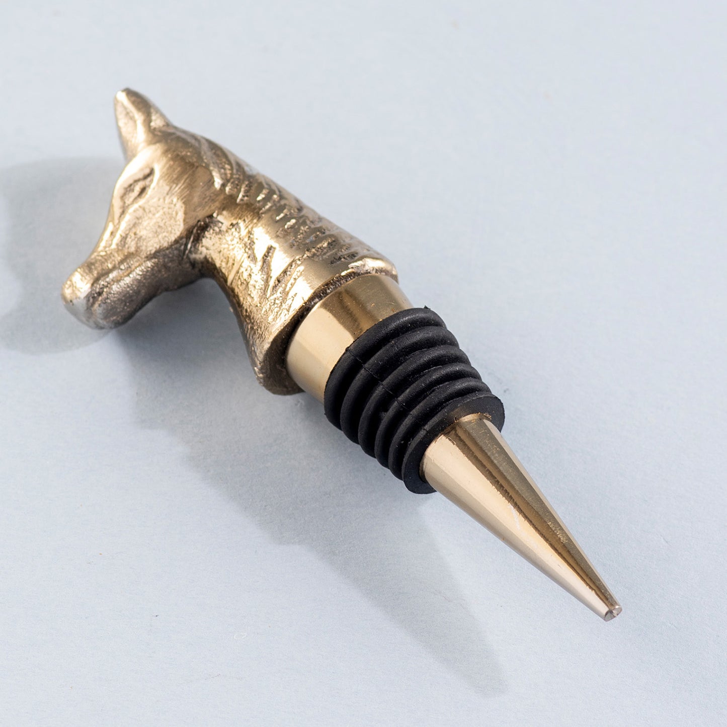 The Horse Bottle Stoper Glossy Gold
