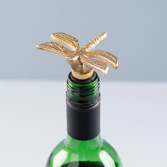 The Dragonfly Bottle Stopper Glossy Gold