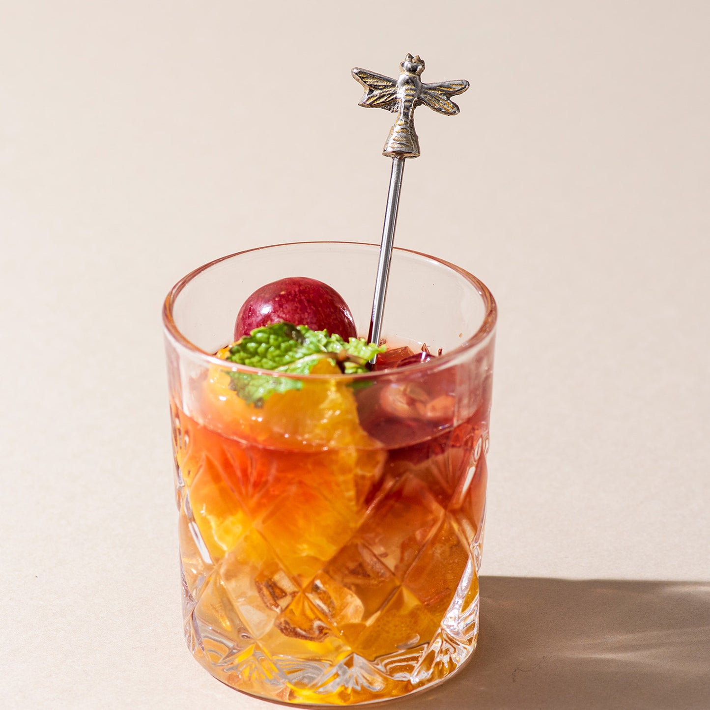 The Dragonfly Cocktail Picks Glossy Silver