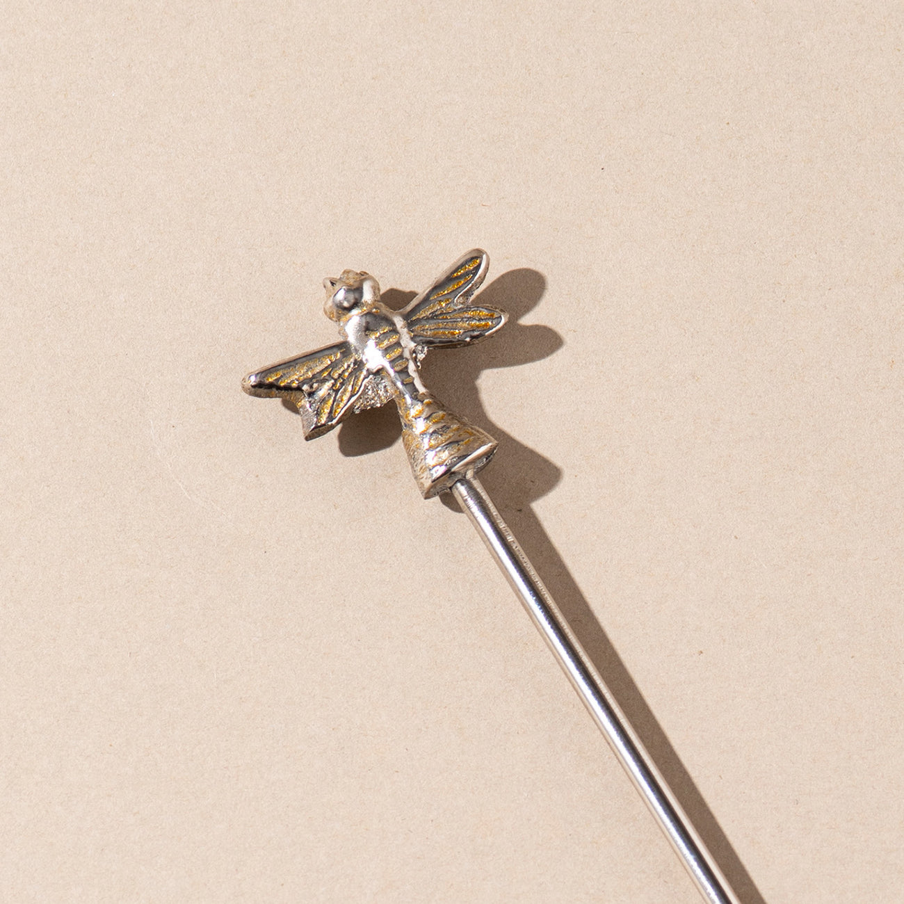 The Dragonfly Cocktail Picks Glossy Silver