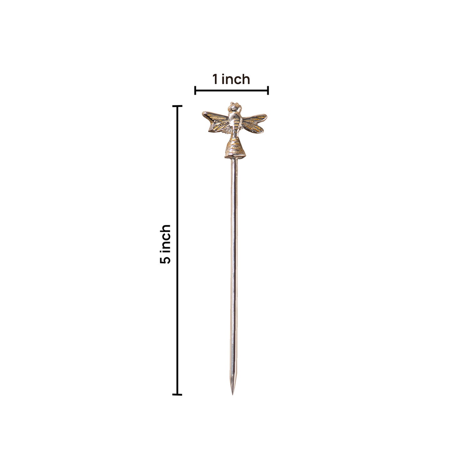 The Dragonfly Cocktail Picks Glossy Silver