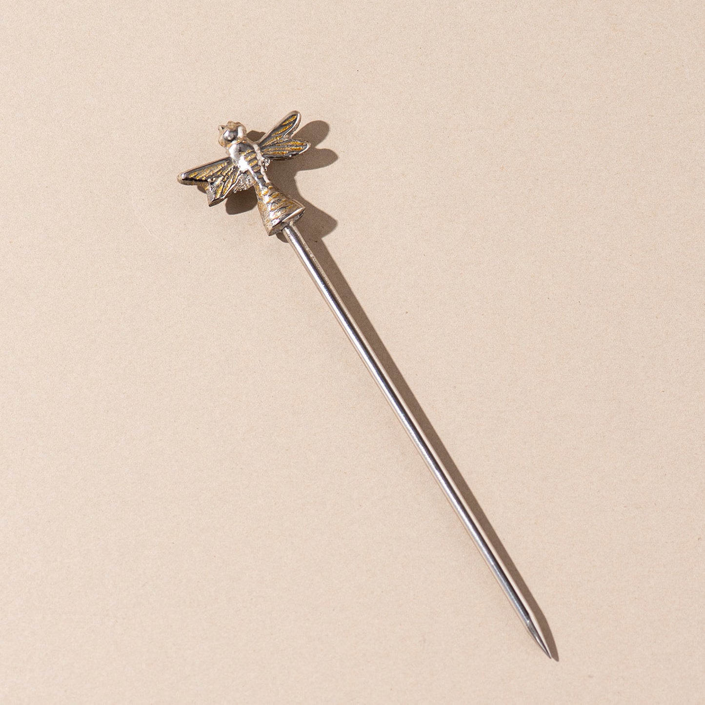 The Dragonfly Cocktail Picks Glossy Silver