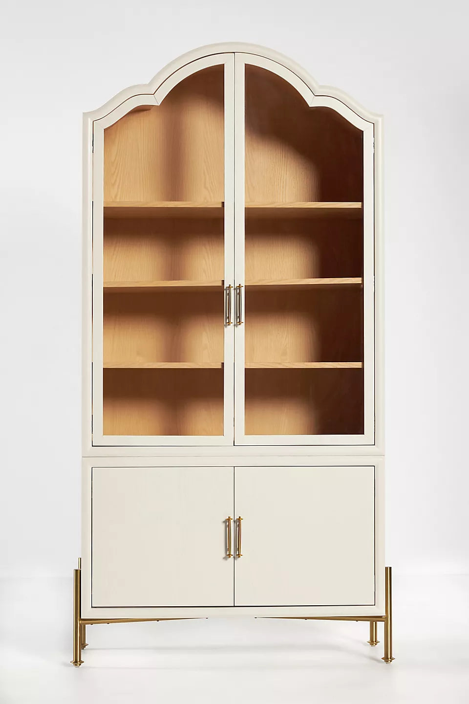 Livia Glass & Wood Storage Hutch White