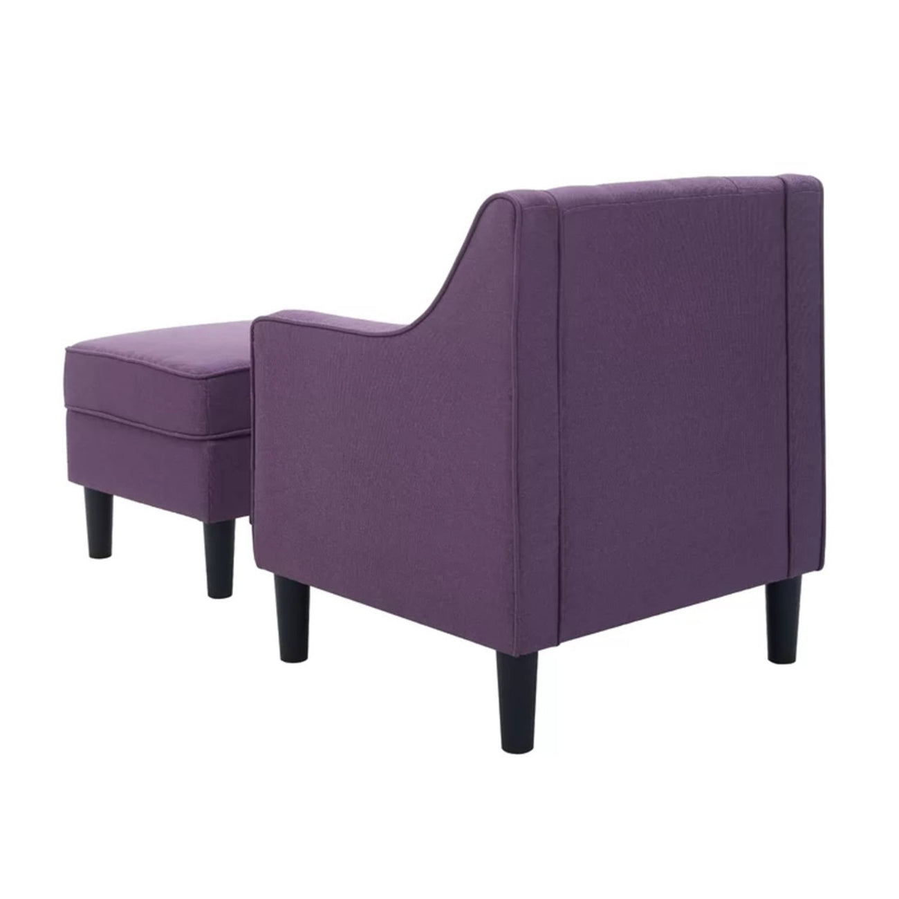 Luxurious Accent Chairs With Ottoman Footrest Purple