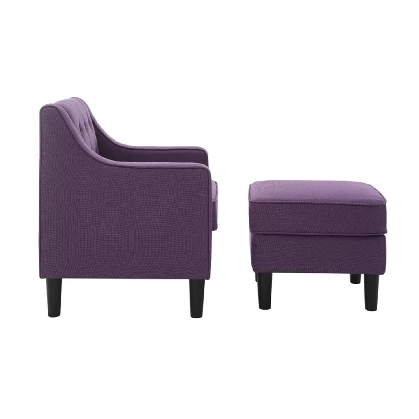 Luxurious Accent Chairs With Ottoman Footrest Purple