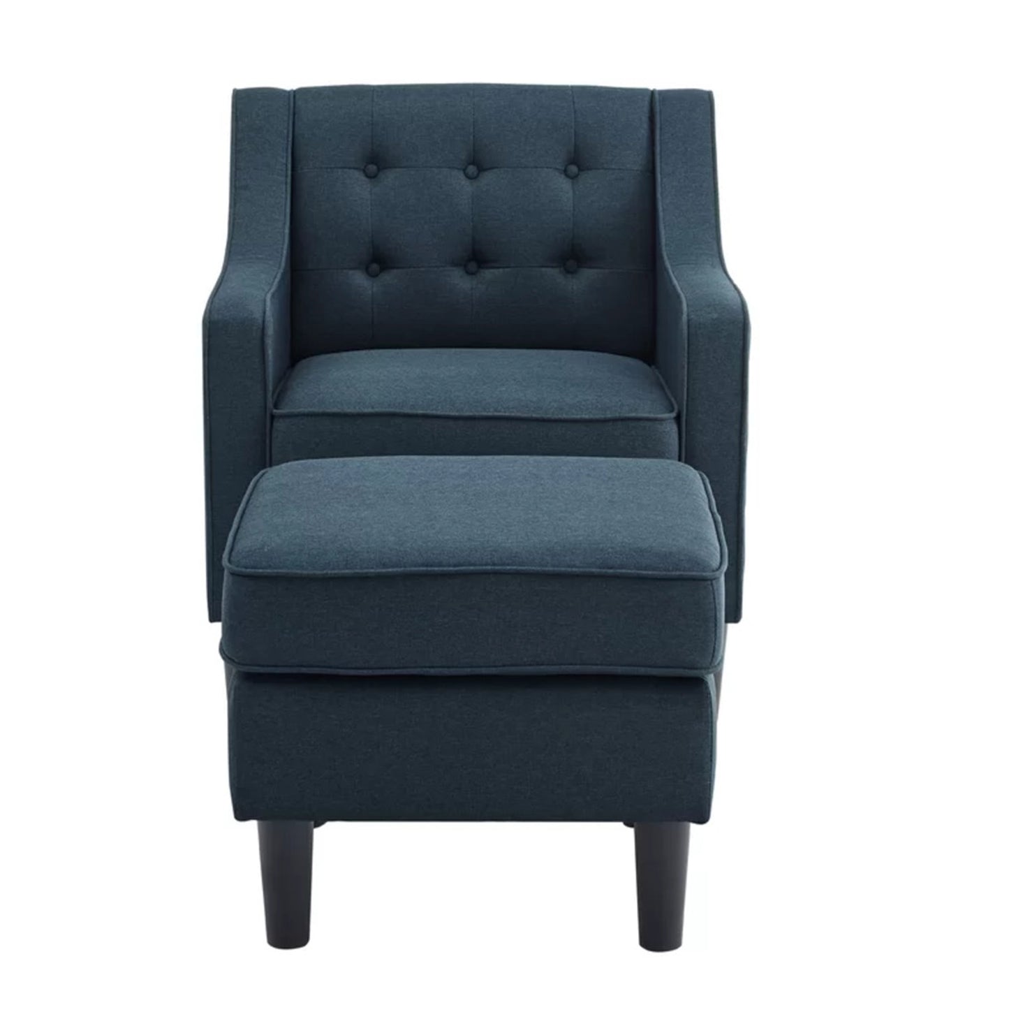 Luxurious Accent Chairs With Ottoman Footrest Dark Grey