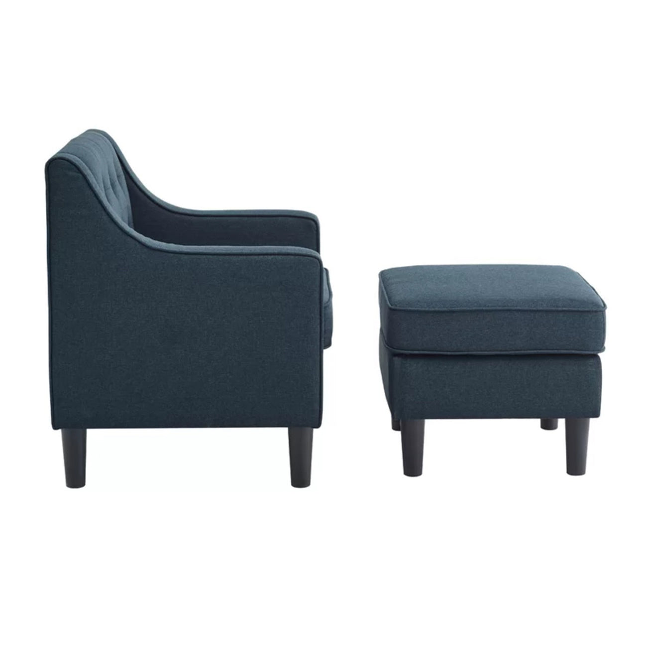Luxurious Accent Chairs With Ottoman Footrest Dark Grey