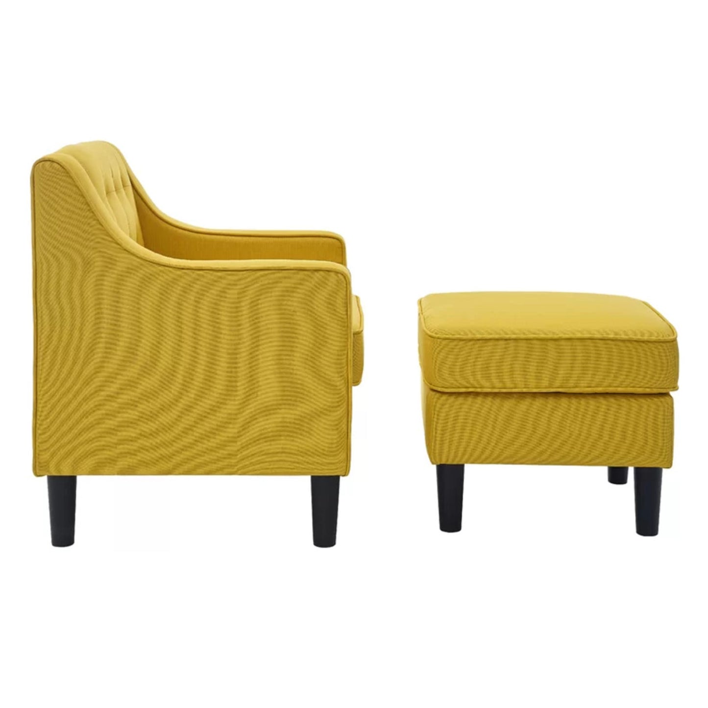 Luxurious Accent Chairs With Ottoman Footrest Yellow