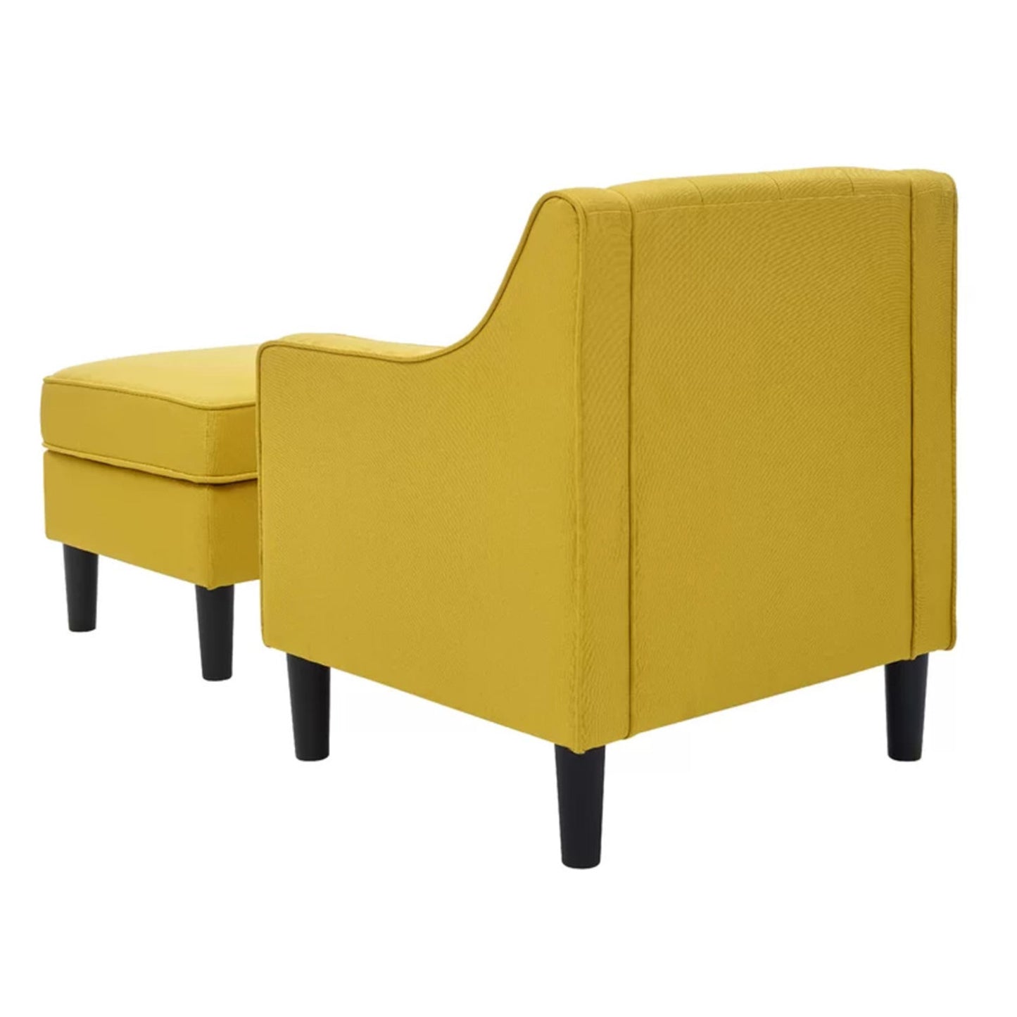 Luxurious Accent Chairs With Ottoman Footrest Yellow