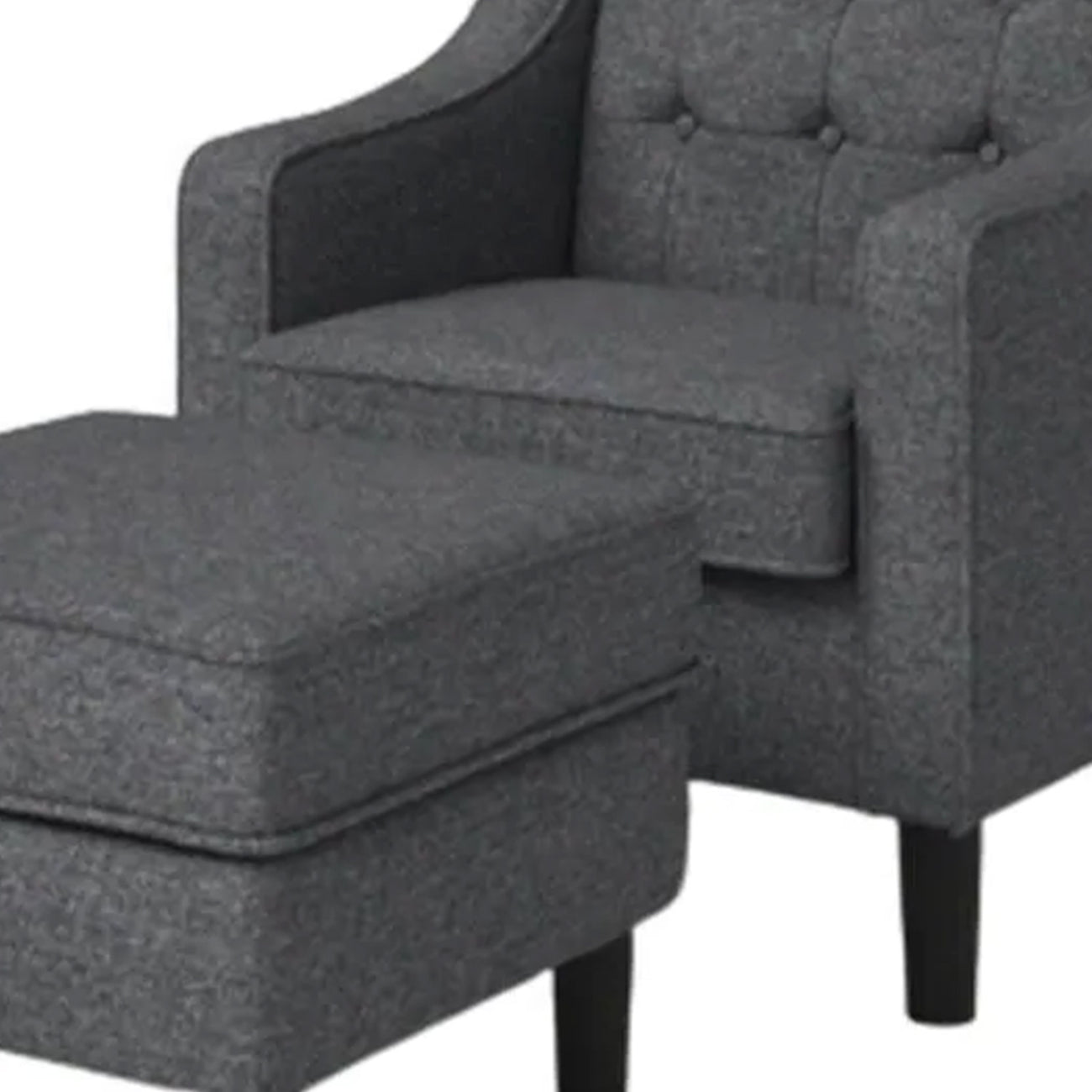 Luxurious Accent Chairs With Ottoman Footrest Grey