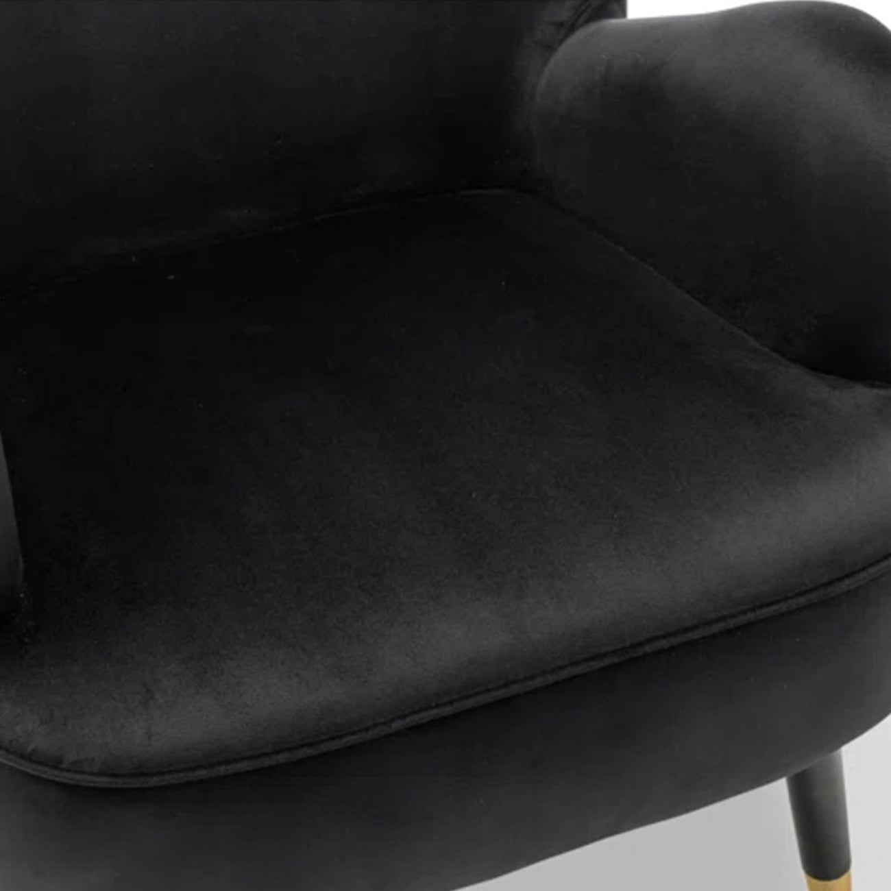 Velvet Barrel Chair With Ottoman Footrest Black