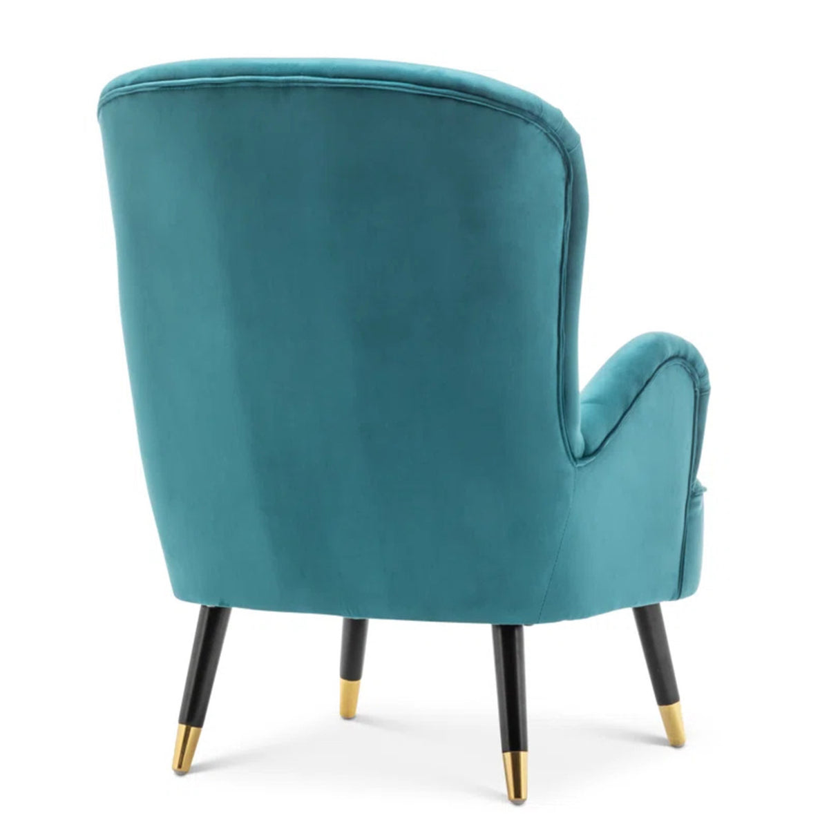 Velvet Barrel Chair With Ottoman Footrest Blue Color