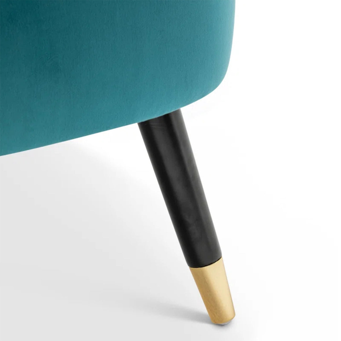 Velvet Barrel Chair With Ottoman Footrest Blue Color