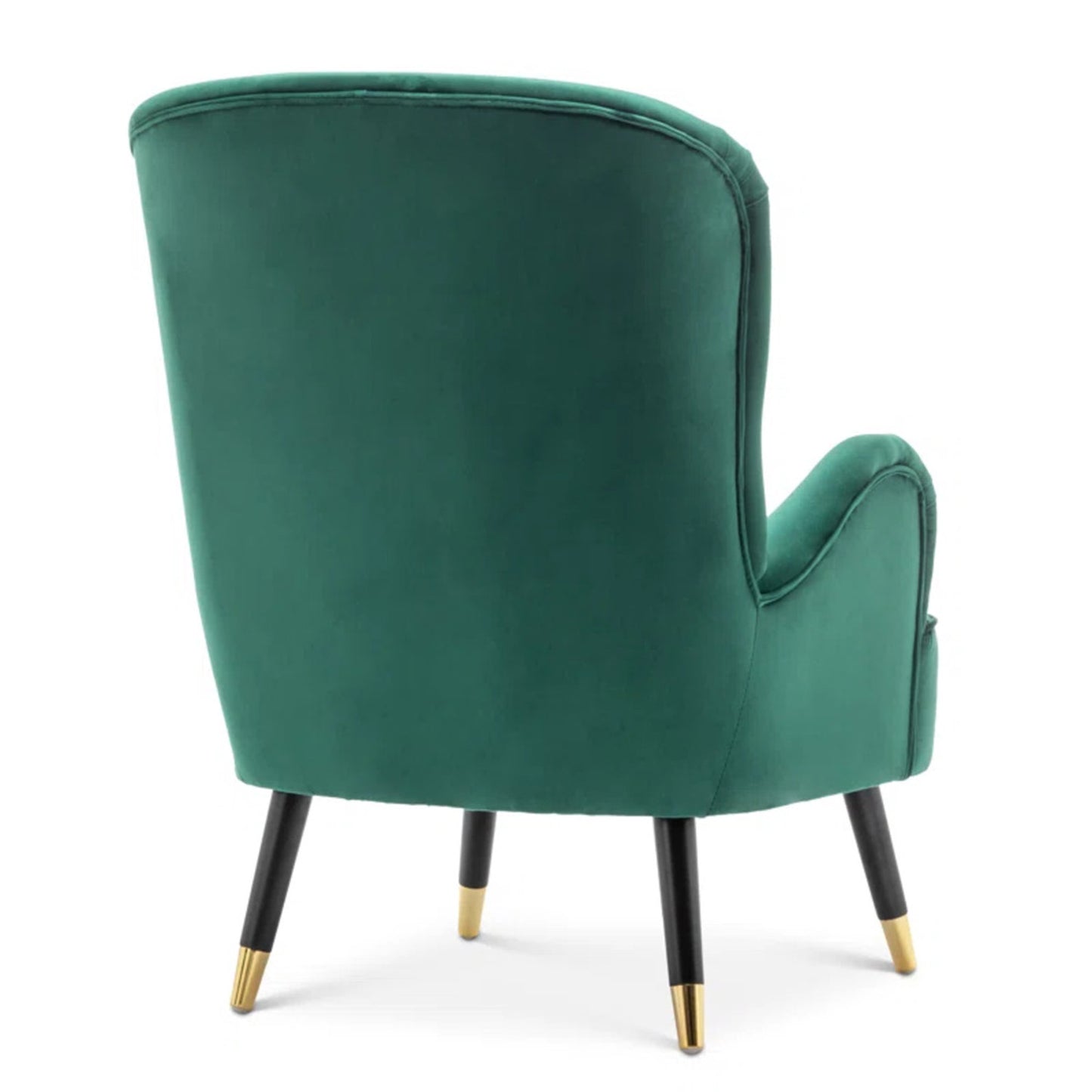 Velvet Barrel Chair With Ottoman Footrest Green