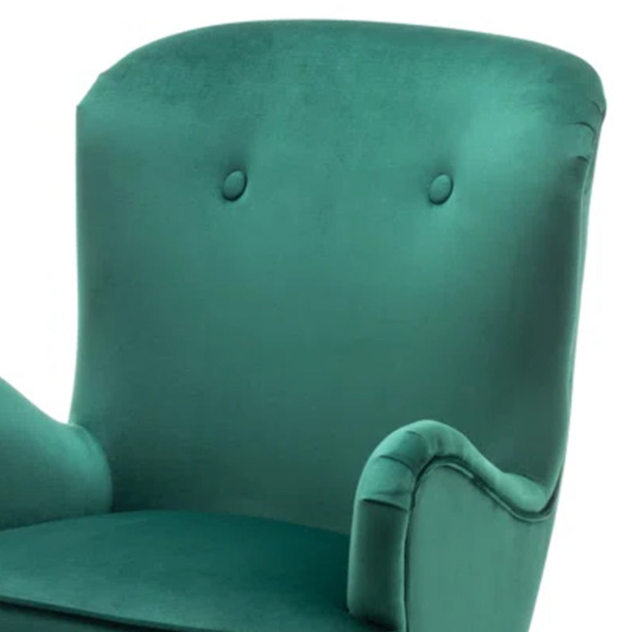 Velvet Barrel Chair With Ottoman Footrest Green