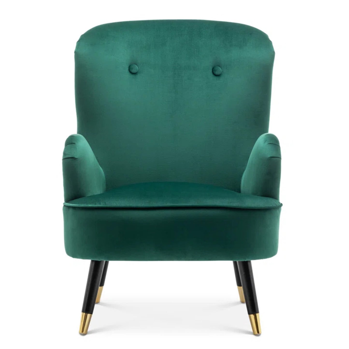 Velvet Barrel Chair With Ottoman Footrest Green