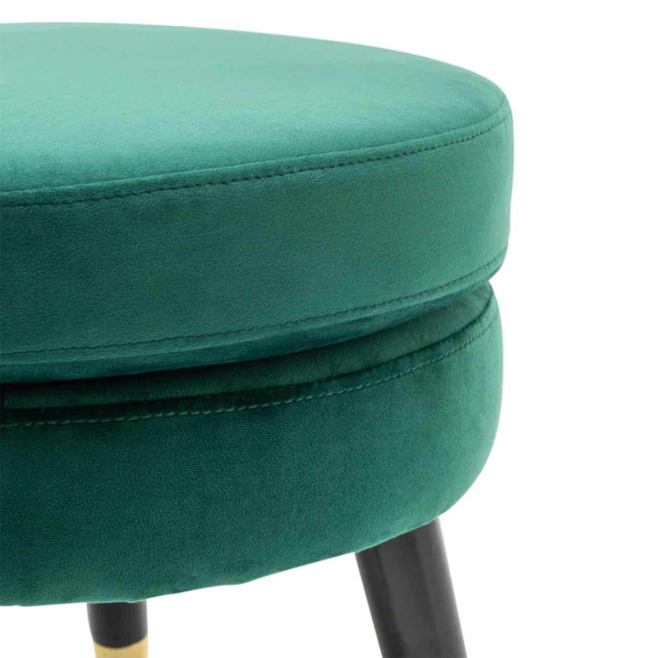 Velvet Barrel Chair With Ottoman Footrest Green