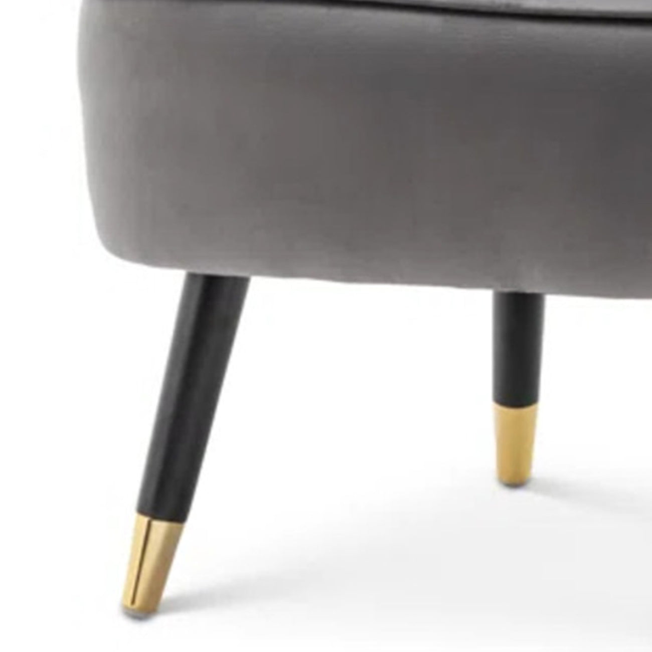 Velvet Barrel Chair With Ottoman Footrest Grey