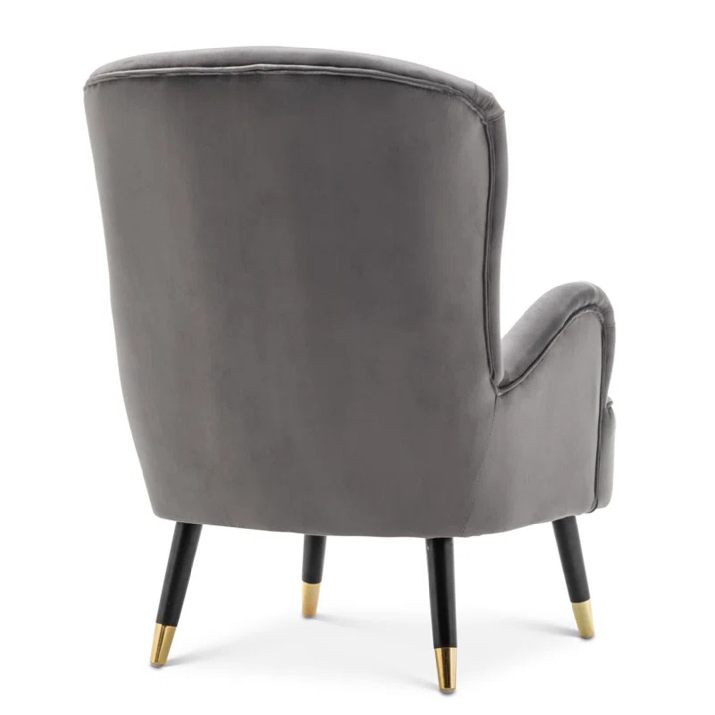 Velvet Barrel Chair With Ottoman Footrest Grey