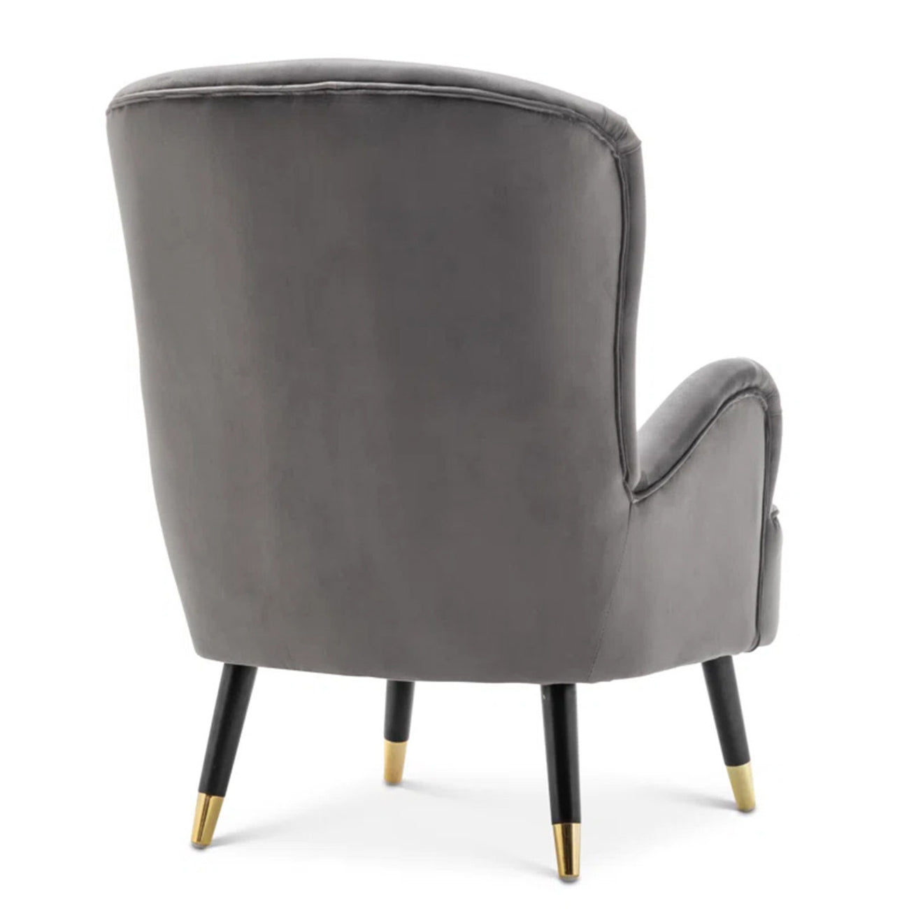 Velvet Barrel Chair With Ottoman Footrest Grey
