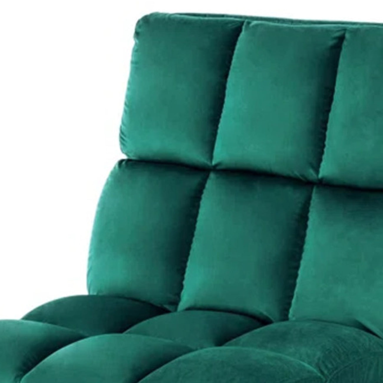 Velvet Chair With Ottoman Set Green
