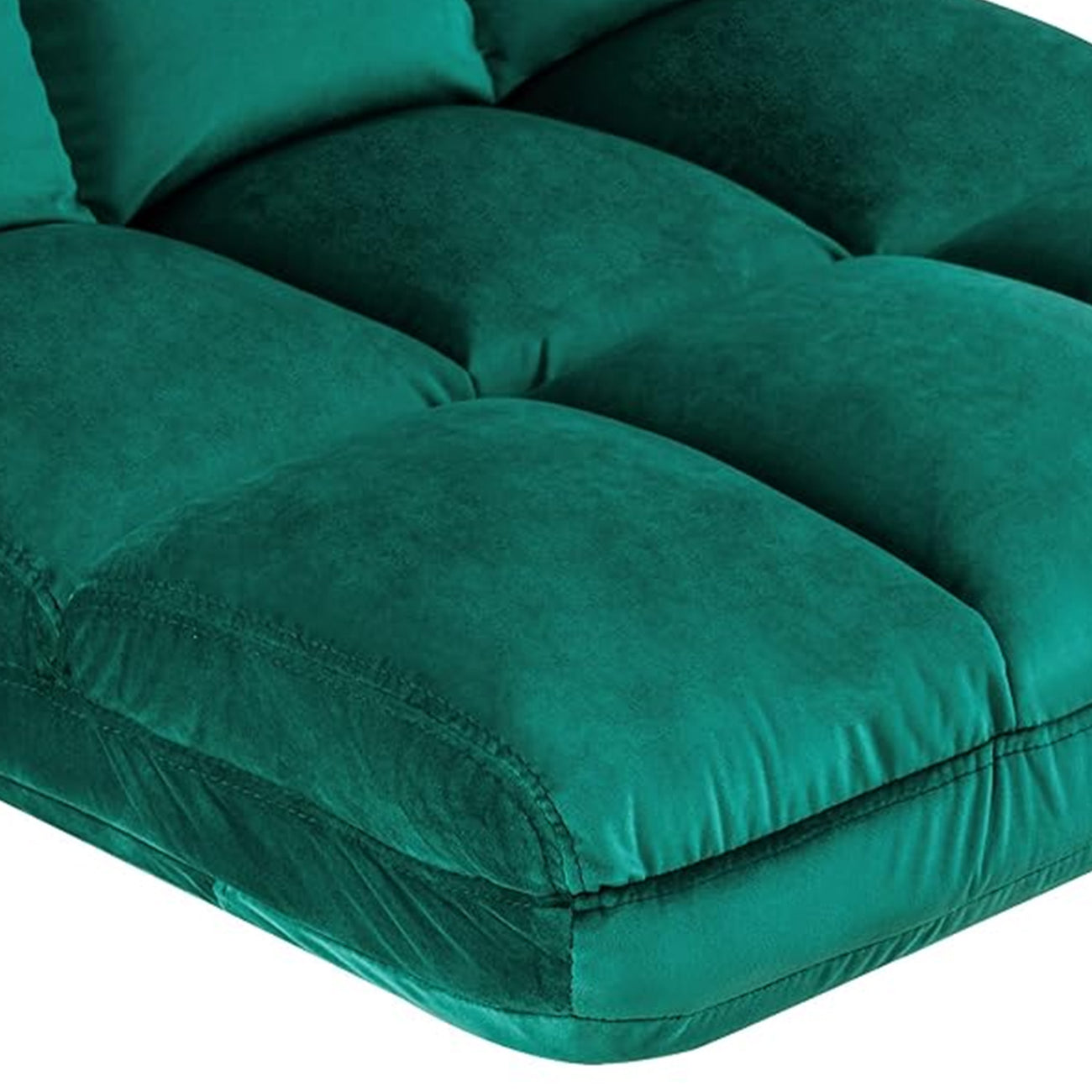 Velvet Chair With Ottoman Set Green
