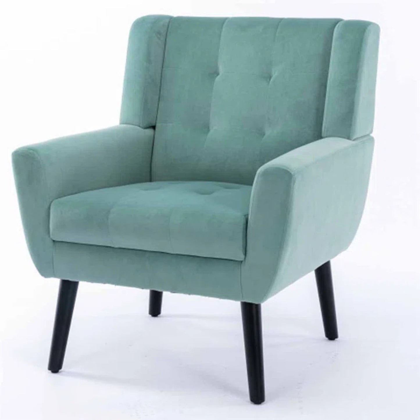Luxurious Double Cushion Velvet Chair Sea Green