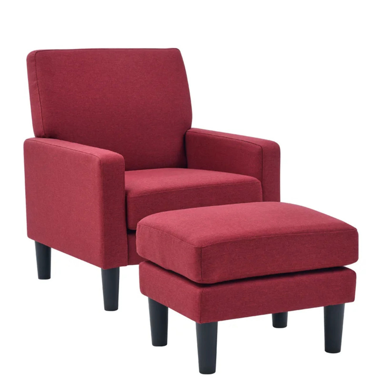 Red accent chair with ottoman sales