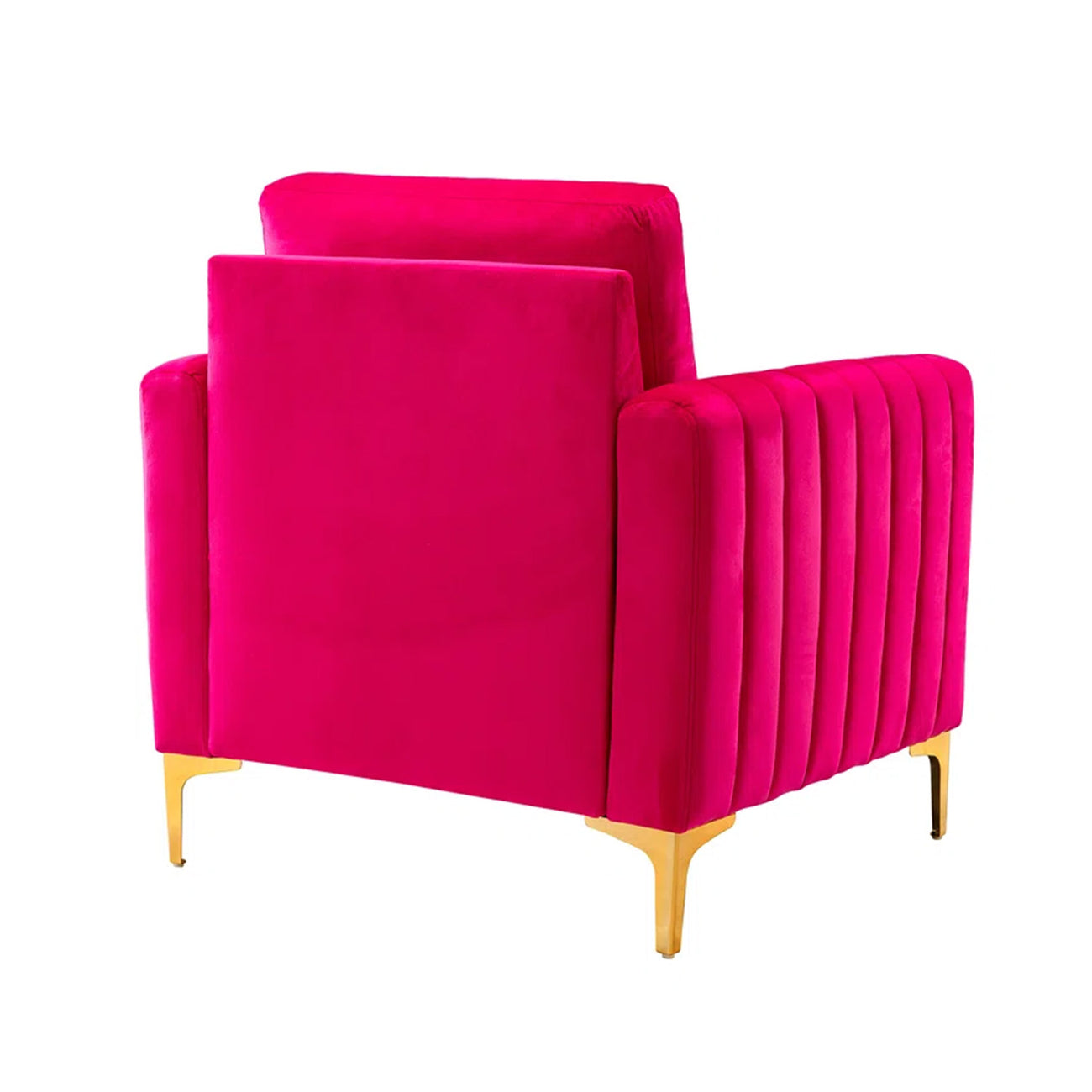 Luxurious Velvet Accent Chair Gold Hot Pink