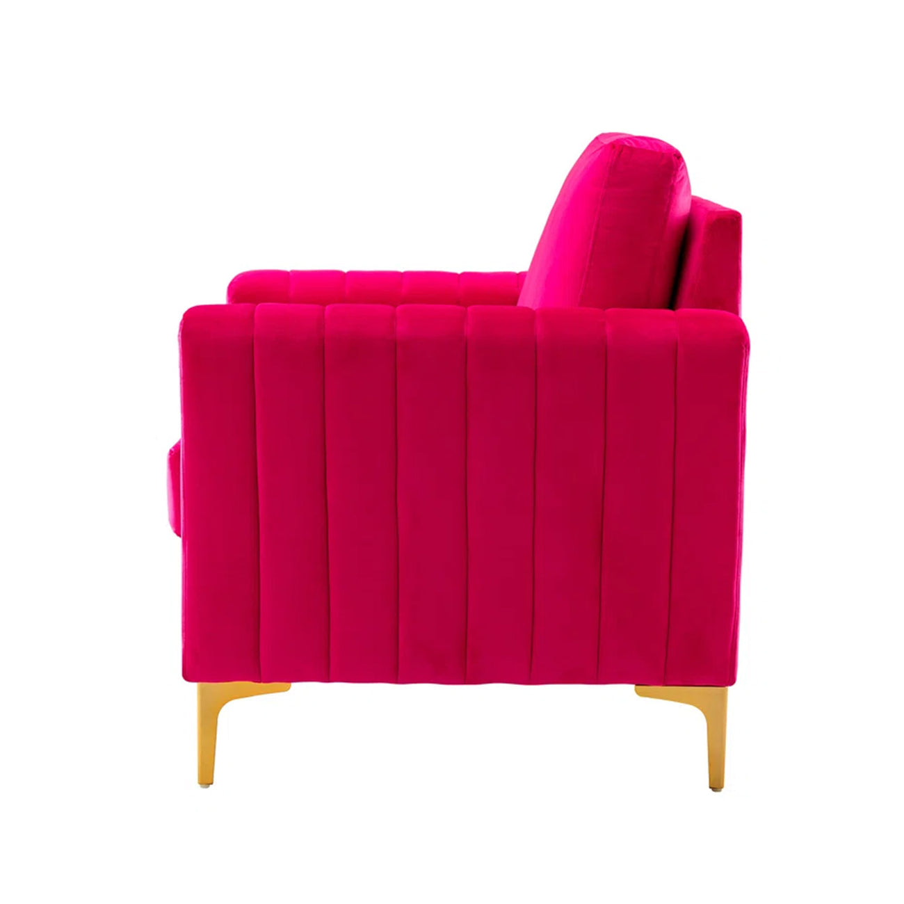 Luxurious Velvet Accent Chair Gold Hot Pink