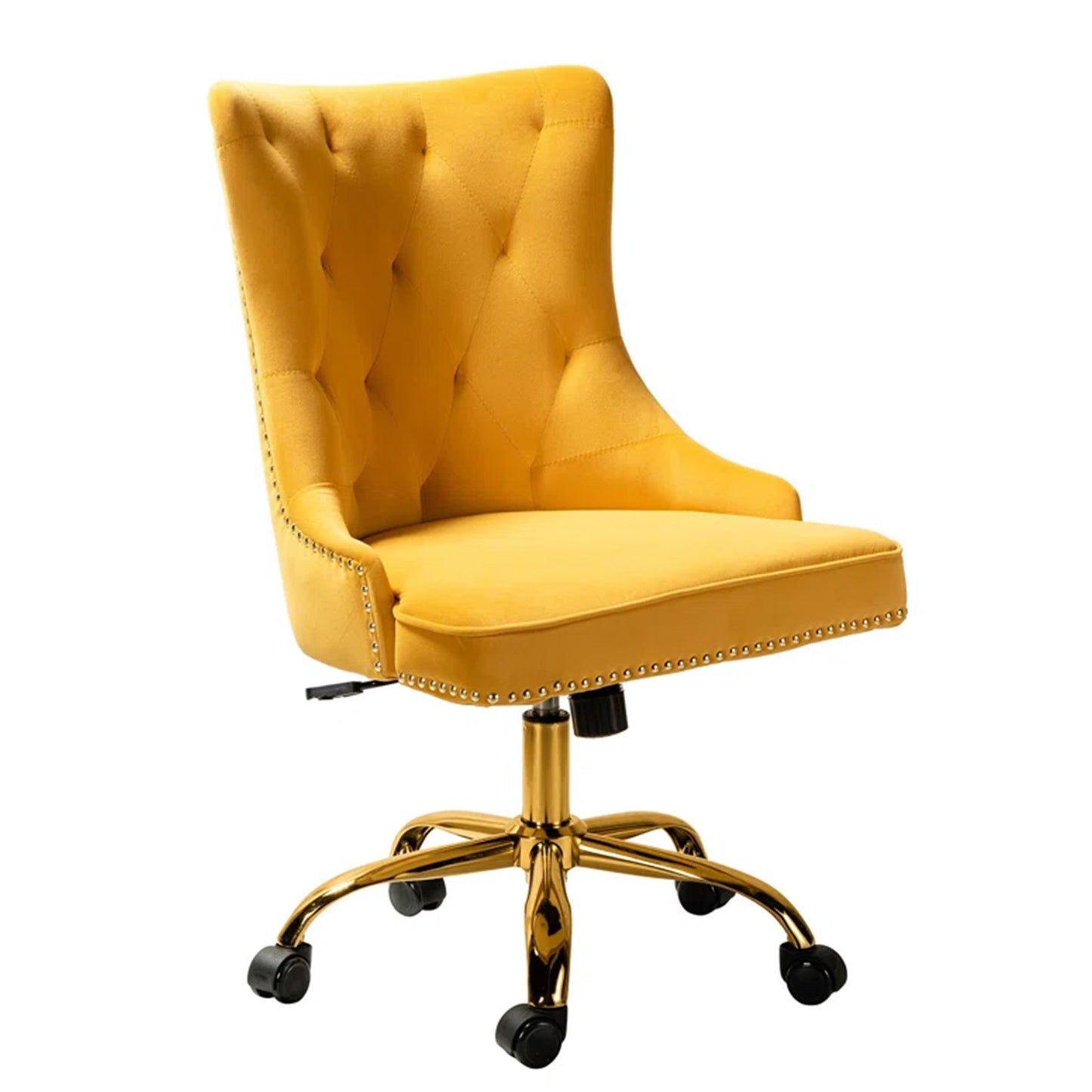 Velvet Tufted Boss Office Chair with Smooth Mobility– Yellow|Nestroots | Nestroots