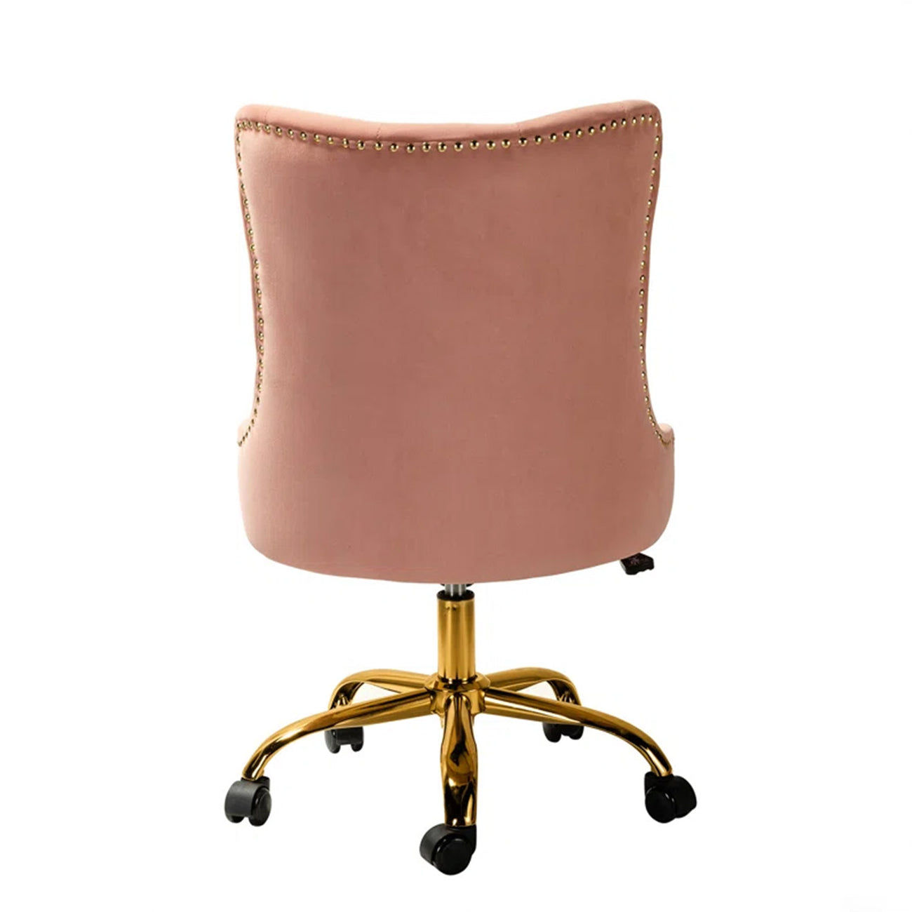 Boss Velvet Tufted Office Chair With Wheels Pink