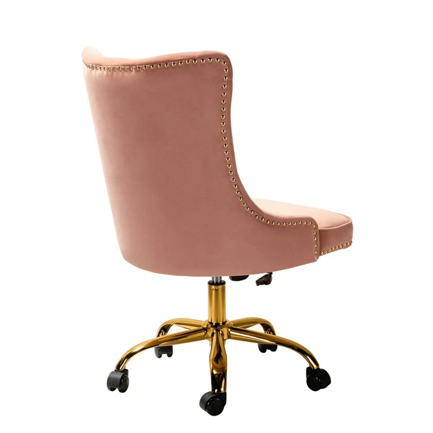 Boss Velvet Tufted Office Chair With Wheels Pink