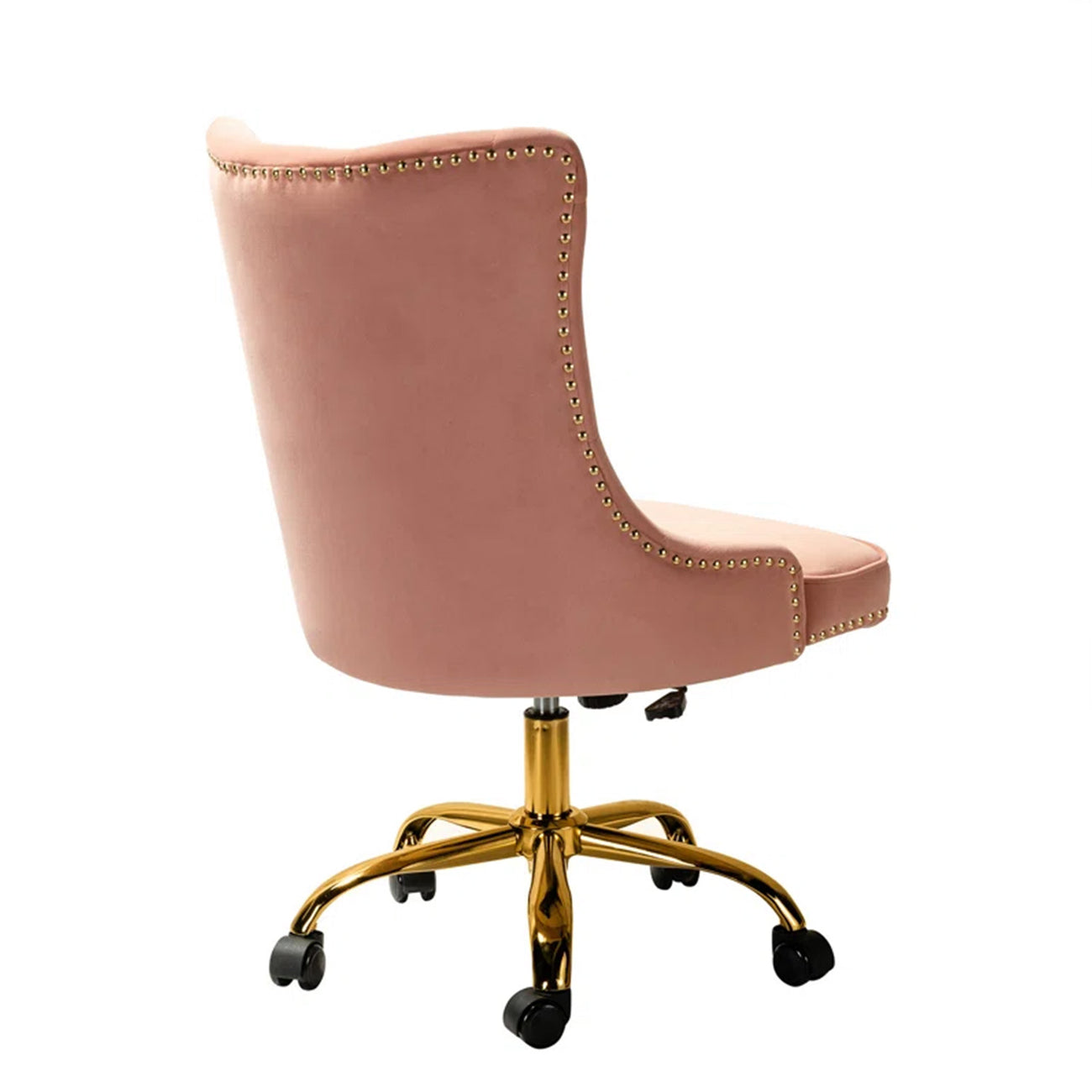 Boss Velvet Tufted Office Chair With Wheels Pink