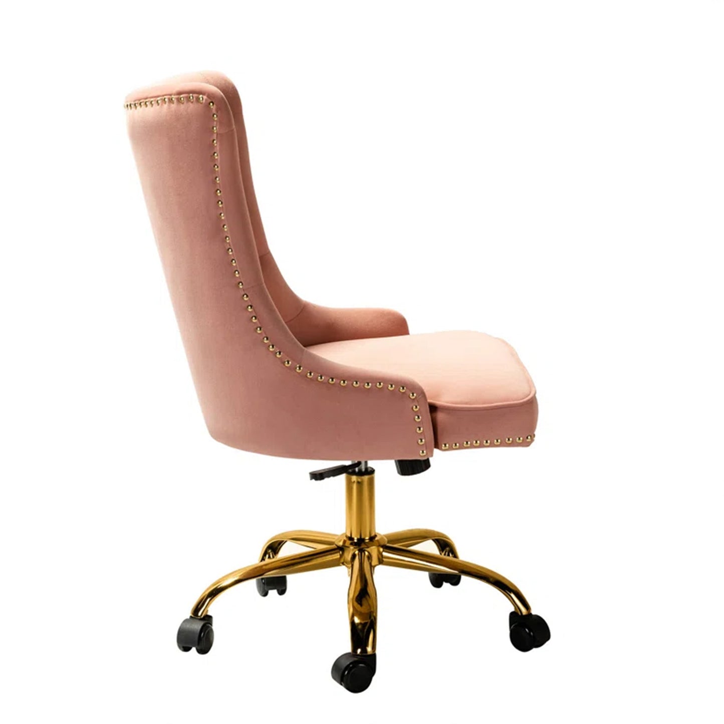Boss Velvet Tufted Office Chair With Wheels Pink
