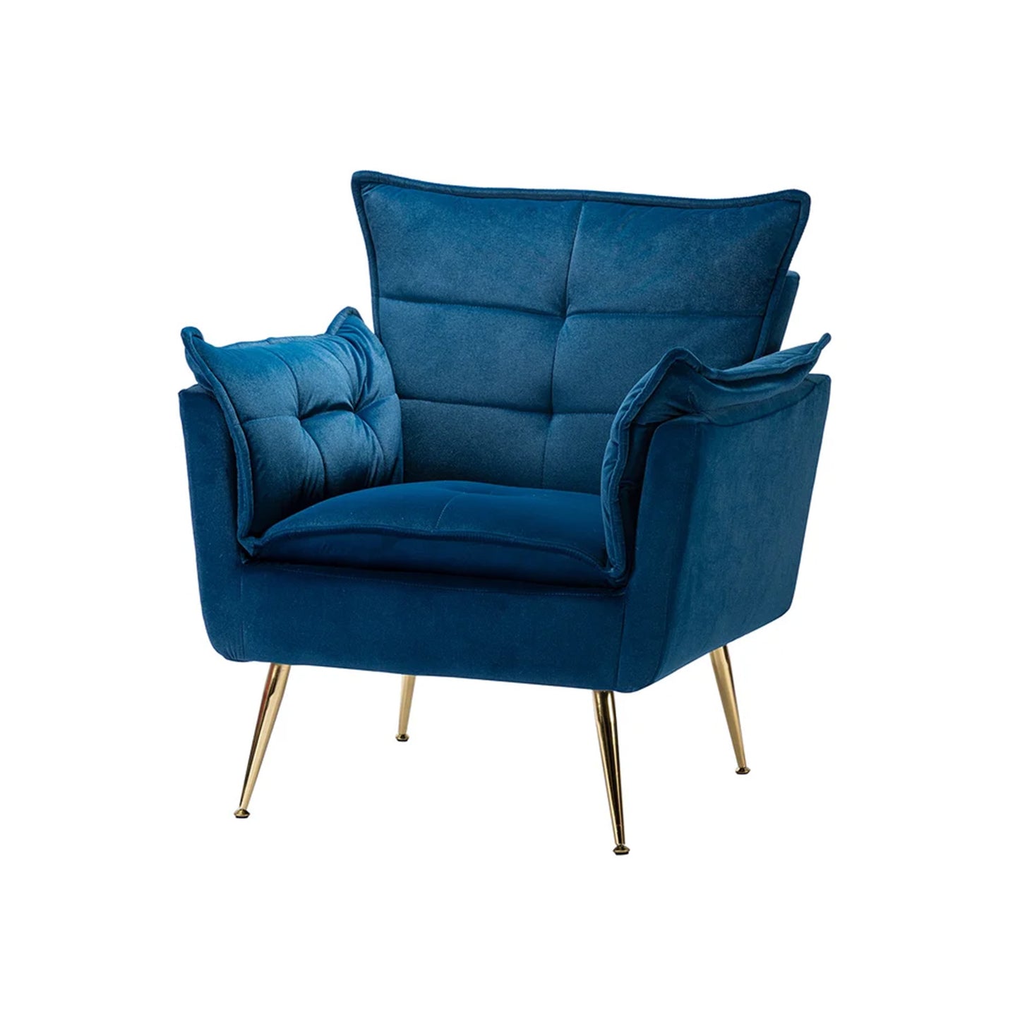 Elegant Chaise Velvet Accent Chair Blue