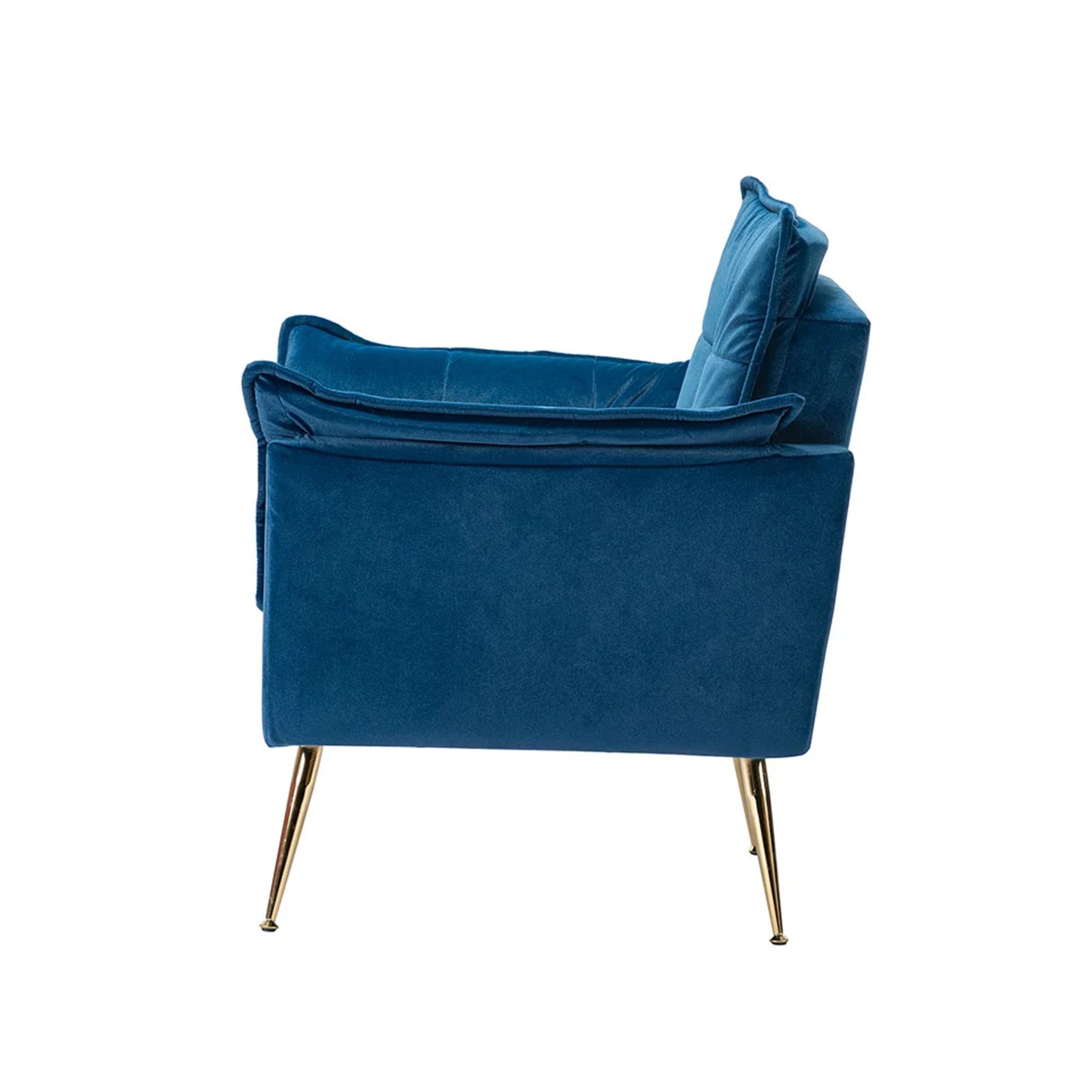 Elegant Chaise Velvet Accent Chair Blue