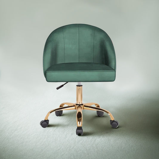 Velvet Tufted Office Chair With Smooth Wheels – Green|Nestroots | Nestroots