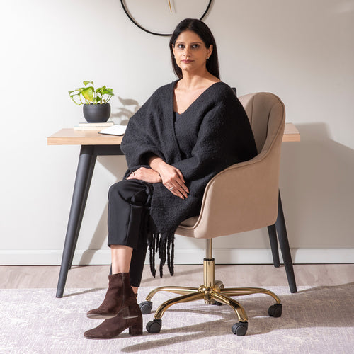 Luxury Tufted Office Chair Mobility Brown
