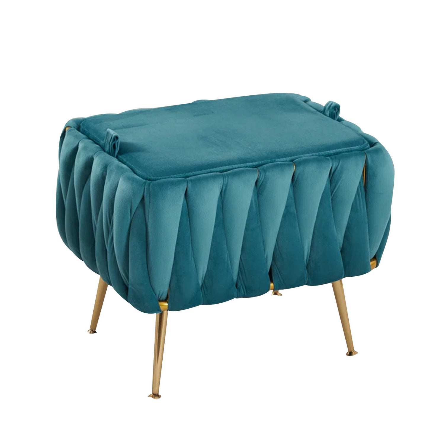 Opulent Velvet Majesty Accent Chair With Ottoman Footrest Teal