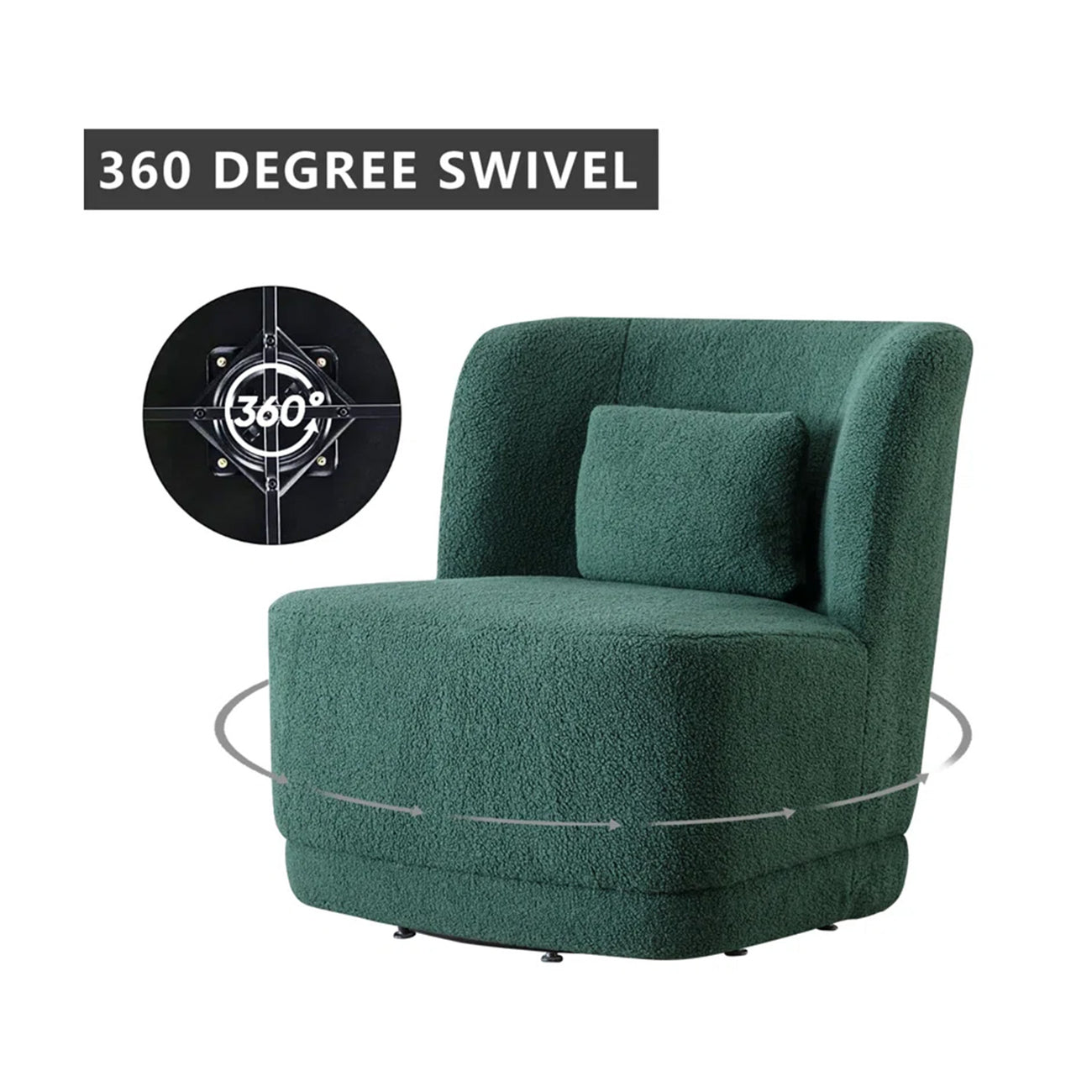 Sumptuous Boucle Accent Chair Green