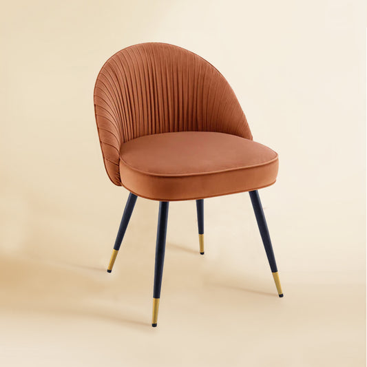 Minimalist Velvet Dining Table Chair Orange