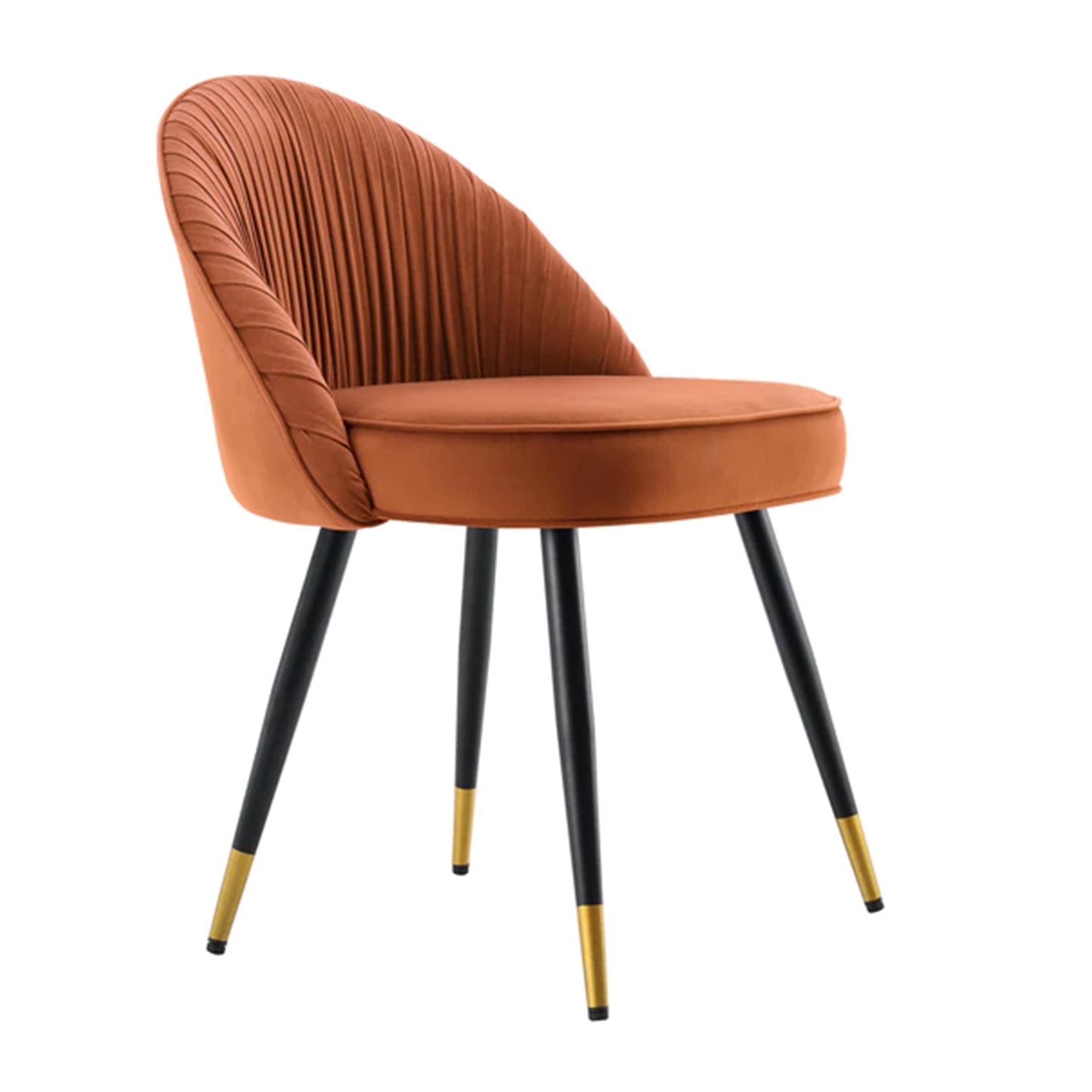 Minimalist Velvet Dining Table Chair Orange